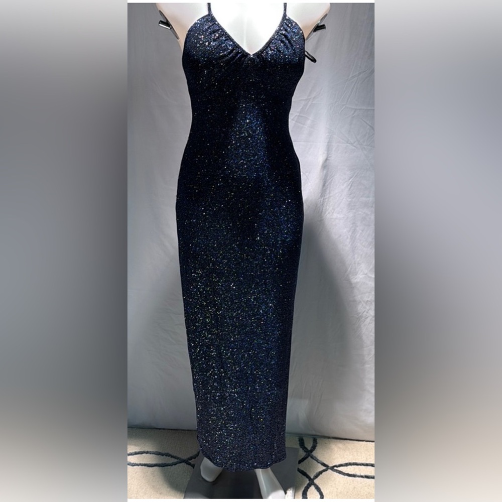 Elegant Blue Glitter Dress